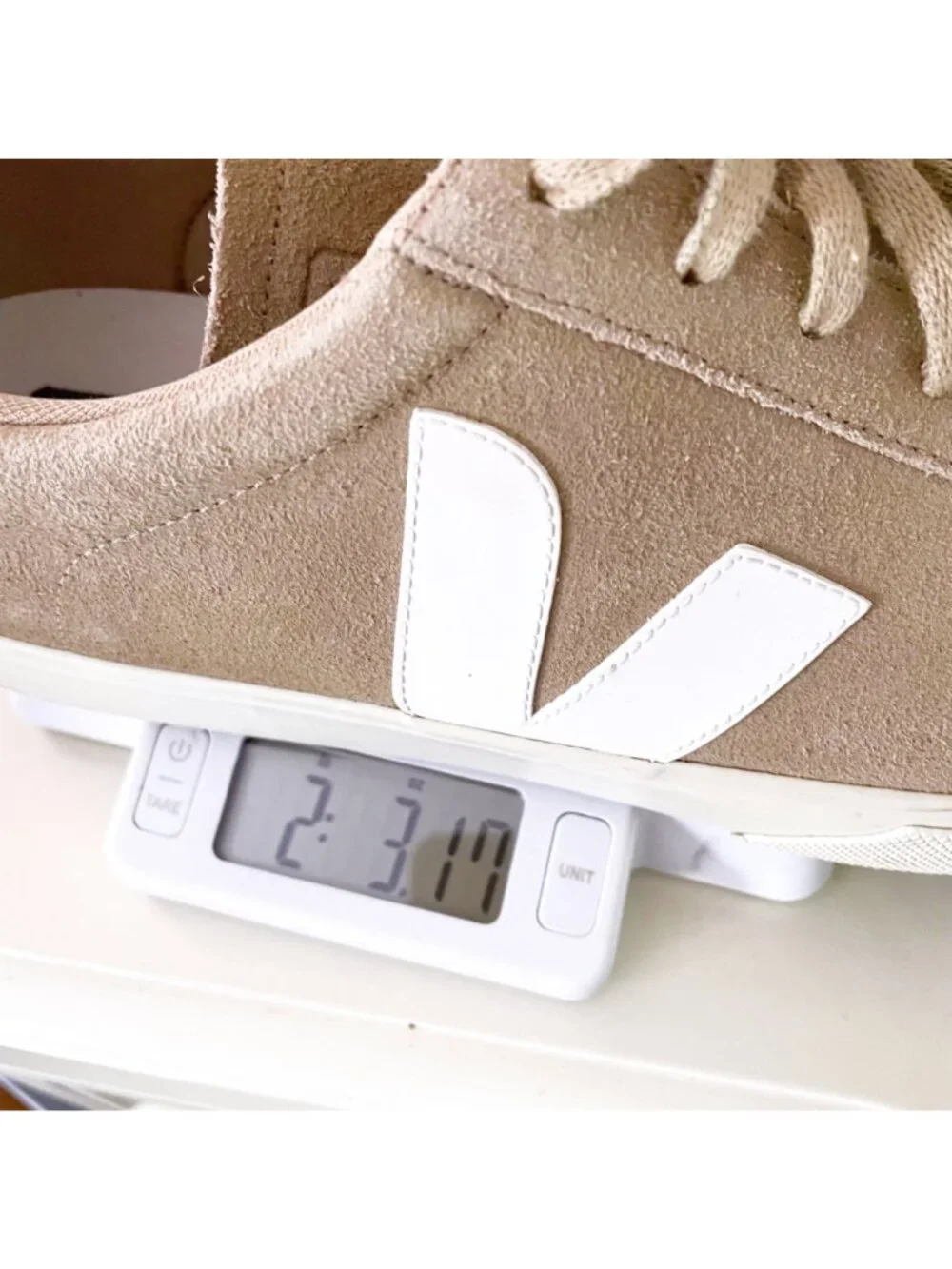Veja Men's Campo Beige Suede Sneakers, Size 12.5